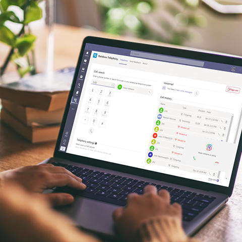 microsoft-teams-integration-telephony Rainbow telephony for Microsoft teams Interface